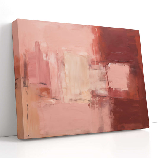 Abstract Beauty in Maroon and Peach - Canvas Print - Artoholica Ready to Hang Canvas Print
