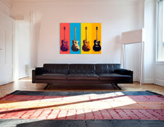 Acoustic Guitars in Pop Art Style - Canvas Print - Artoholica Ready to Hang Canvas Print