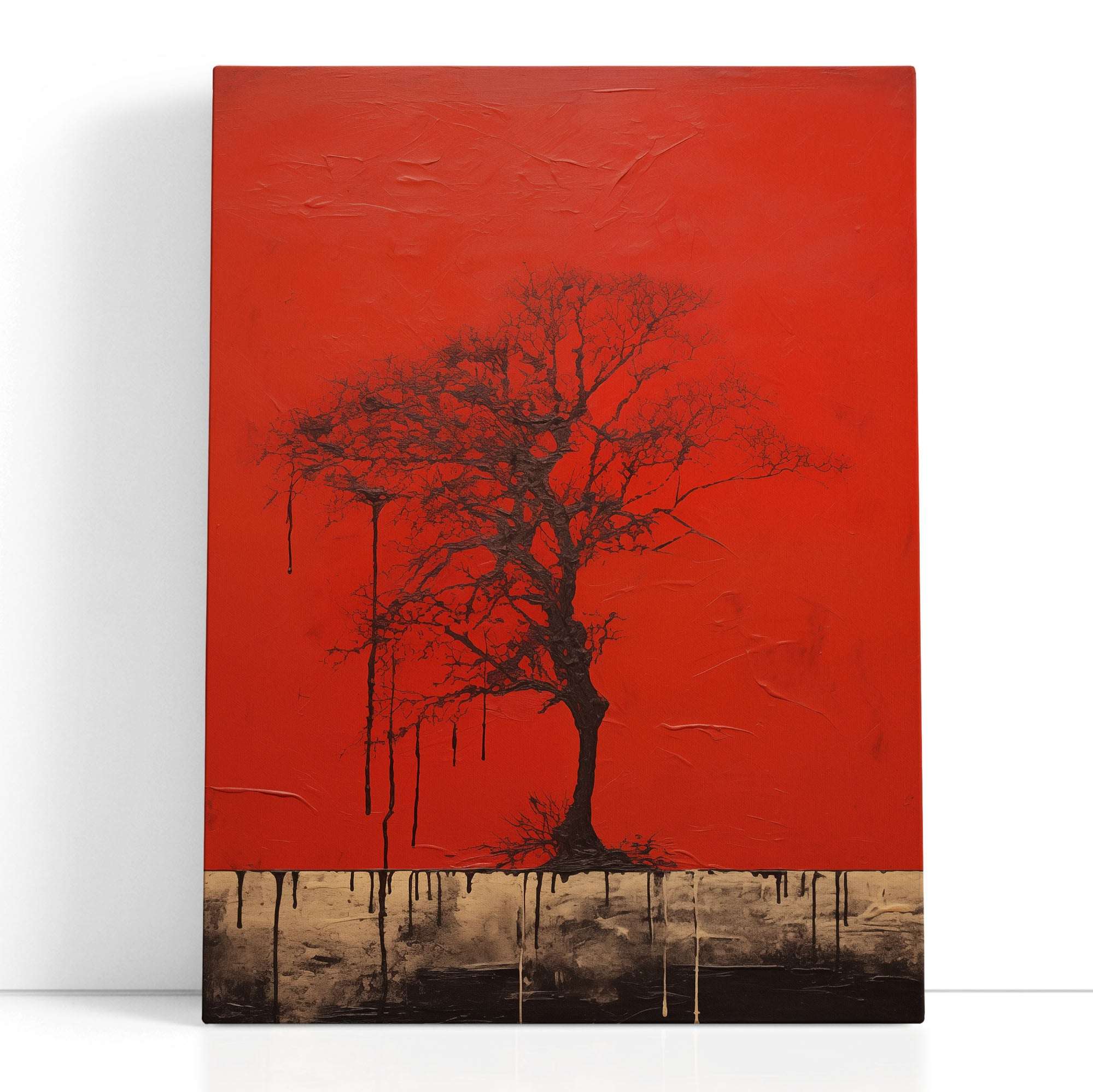 Bold Red and Black Tree - Canvas Print - Artoholica Ready to Hang Canvas Print