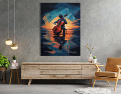 Cellist in Flow of Music - Canvas Print - Artoholica Ready to Hang Canvas Print