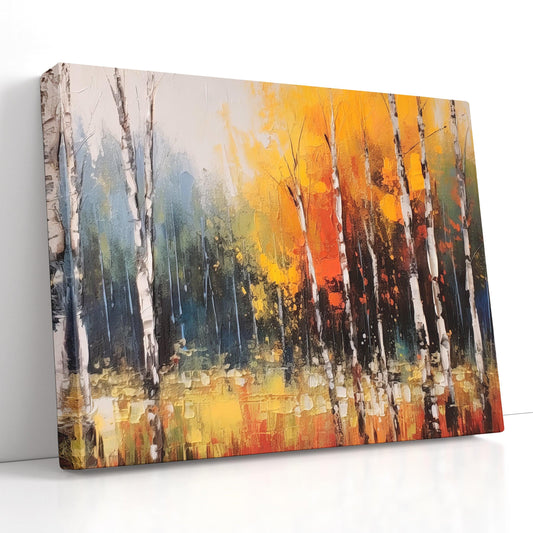 Colorful Autumn Birch Forest - Canvas Print - Artoholica Ready to Hang Canvas Print