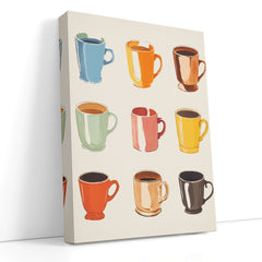 Colorful Coffee Mugs - Canvas Print - Artoholica Ready to Hang Canvas Print