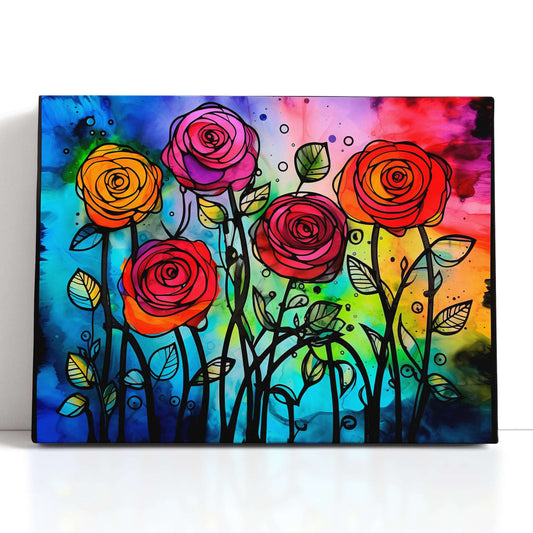 Colorful Rose Garden - Canvas Print - Artoholica Ready to Hang Canvas Print