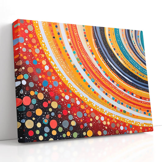 Dotted Abstract Canvas Print of Saturn Rings - Artoholica Ready to Hang Canvas Print