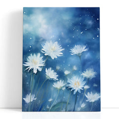 Dreamy Starry Night Flowers - Canvas Print - Artoholica Ready to Hang Canvas Print