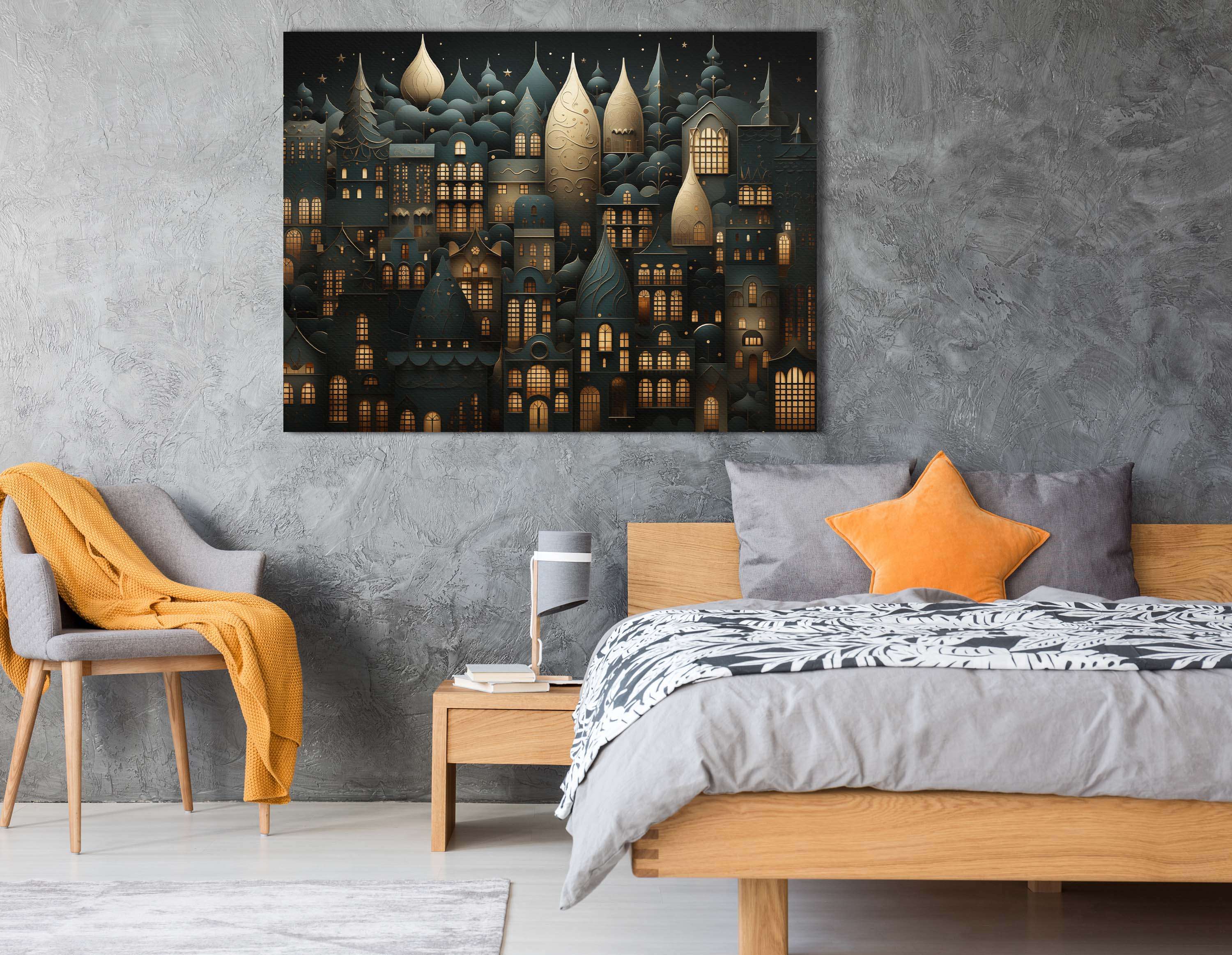 Fairy-Tale Night City - Canvas Print - Artoholica Ready to Hang Canvas Print