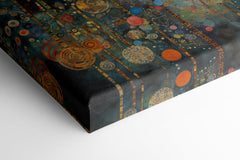 Gustav Klimt-Inspired Blue and Golden Circles - Canvas Print - Artoholica Ready to Hang Canvas Print