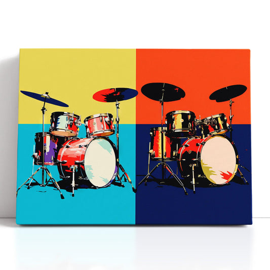 Minimalistic Pop Art Drums - Canvas Print - Artoholica Ready to Hang Canvas Print