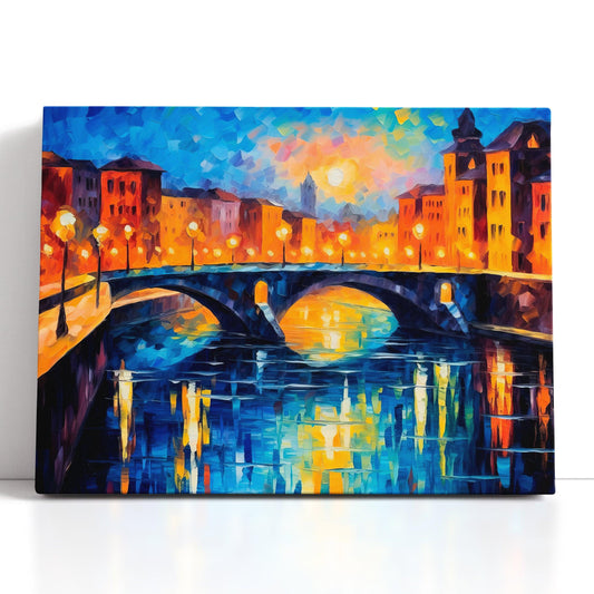 Venice Bridge at Night - Canvas Print - Artoholica Ready to Hang Canvas Print
