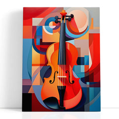 Violin in Geometric Abstraction - Canvas Print - Artoholica Ready to Hang Canvas Print